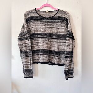 Eileen Fisher, black and white striped sweater size medium